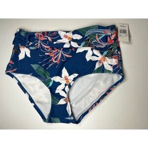Raisins Curve Mombasa Bottom High Waist‎ Swimsuit Blue Floral Print Size 16W NWT